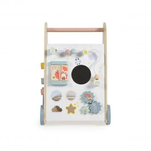 Antemergator Ecotoys, lemn, activitati Montessori, multicolor KID000227 — imaginea 2