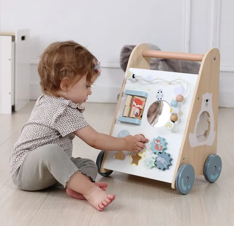 Antemergator Ecotoys, lemn, activitati Montessori, multicolor KID000227 — imaginea 5