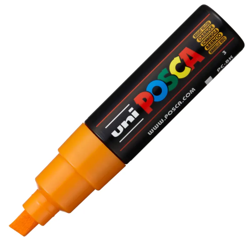 Marker UNI PC-8K Posca, 8.0 mm,varf tesit,galben intens