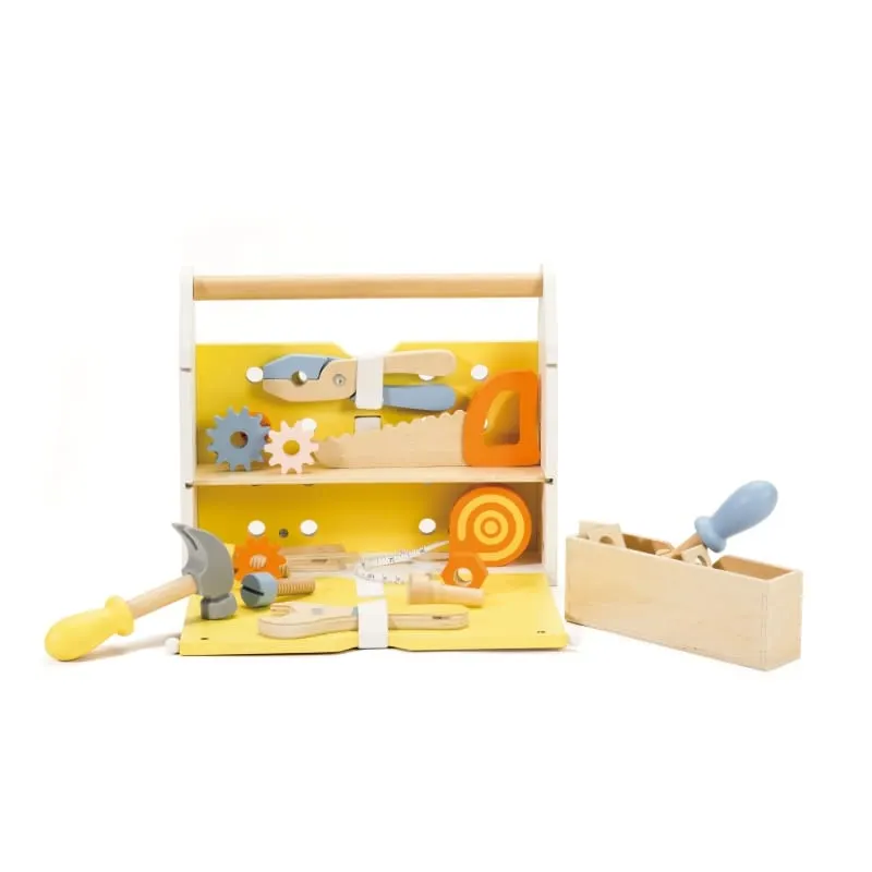 Set cutie unelte Classic World, lemn, multicolor, 15 piese KID021770 — imaginea 2