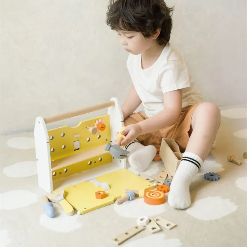 Set cutie unelte Classic World, lemn, multicolor, 15 piese KID021770 — imaginea 3