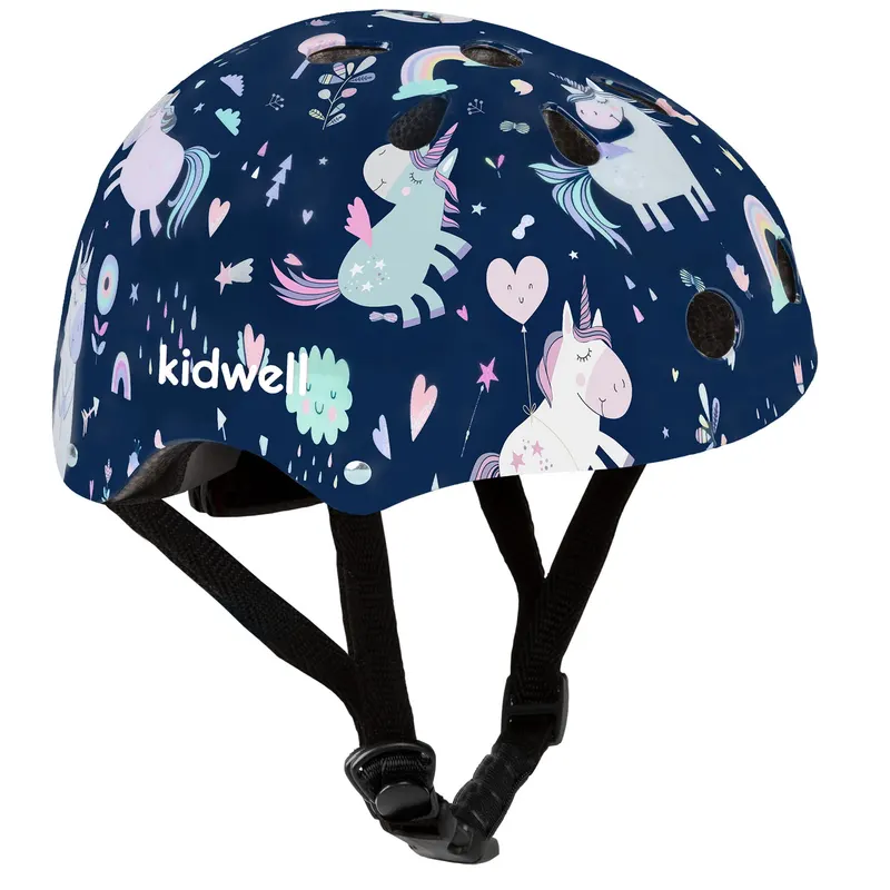 Casca bicicleta copii Kidwell ORIX Plus Unicorn, curele reglabile, orificii aerisire, albastru KID707957 — imaginea 3