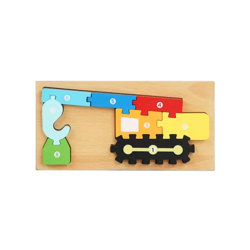 Puzzle 3D din lemn, 6-9 piese, 2 ani+ - Macara
