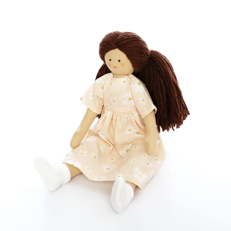 Twinkle Doll cu Rochie Roz cu Margarete, papusa textila, 35 cm — imaginea 2