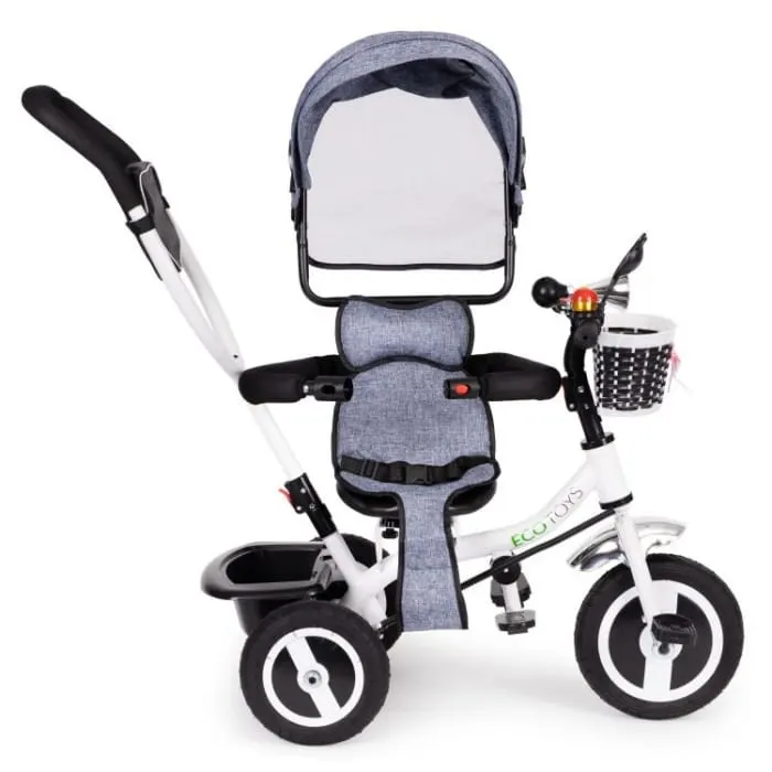 Tricicleta Ecotoys JM-066-9L, sezut rotativ, gri KID974122 — imaginea 2