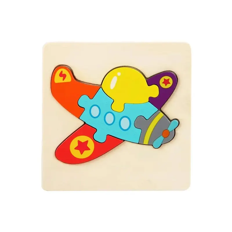 Puzzle Educaționale din lemn – Forme și Animale - Avion