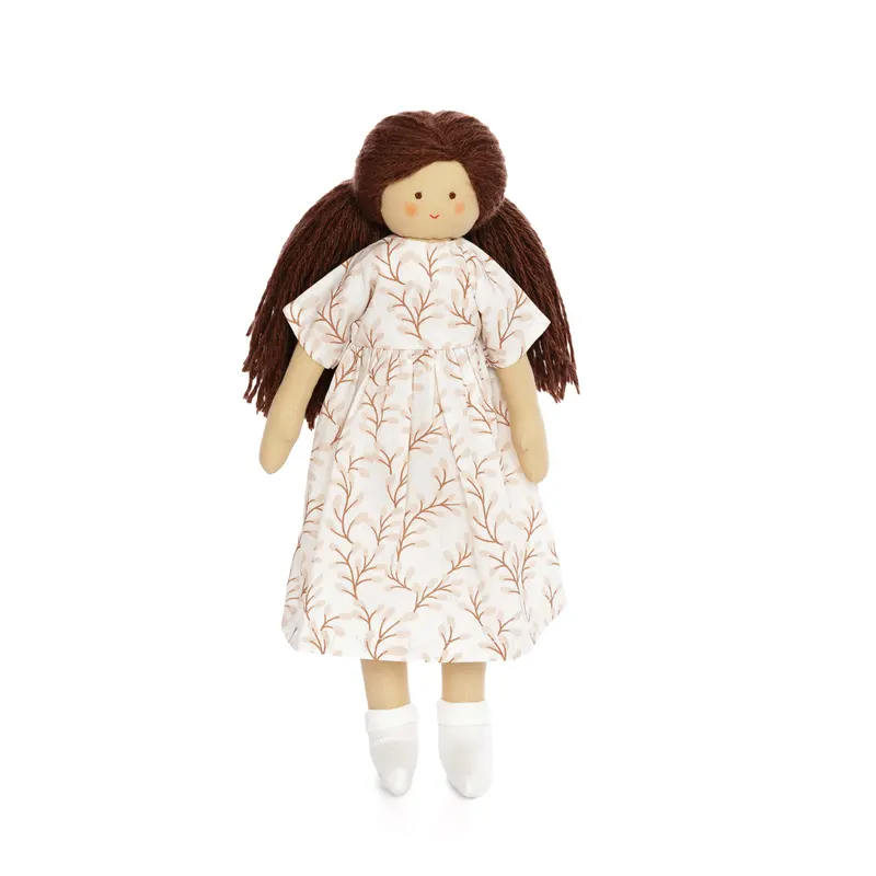 Twinkle Doll cu Rochie cu imprimeu bej, papusa textila, 35 cm