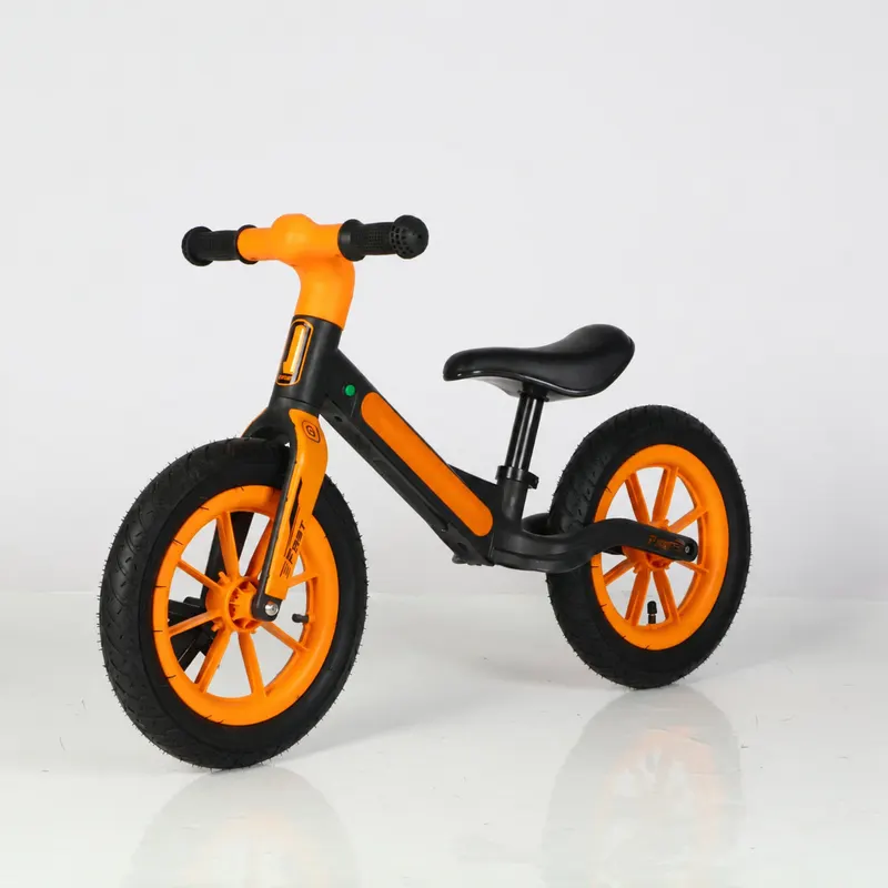 Bicicletă de echilibru Ludiro 12 inch portocaliu, cu lumini LED și sunete, 2-5 ani