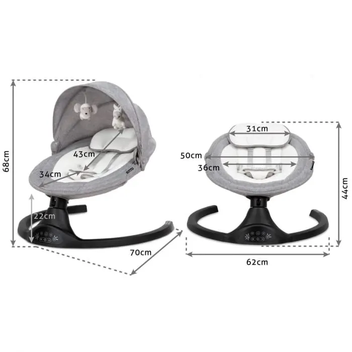 Leagan electric 2 in 1 Kidwell Luxi, sunete si jucarii, black dark melange KID105205 — imaginea 4