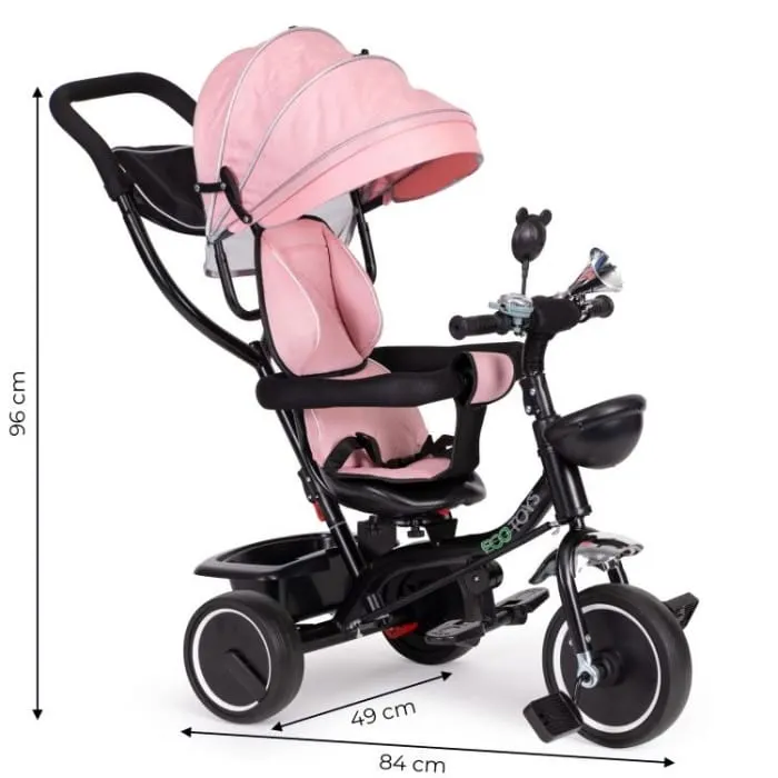 Tricicleta Ecotoys JM-066-9, sezut rotativ, roz KID974146 — imaginea 3