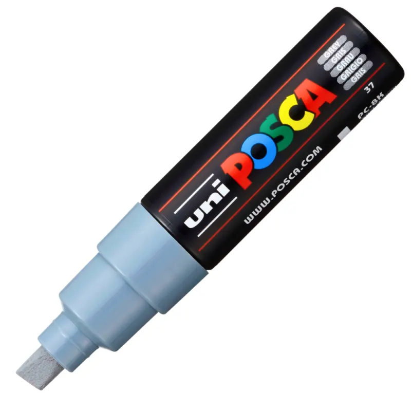 Marker UNI PC-8K Posca, 8.0 mm,varf tesit,gri