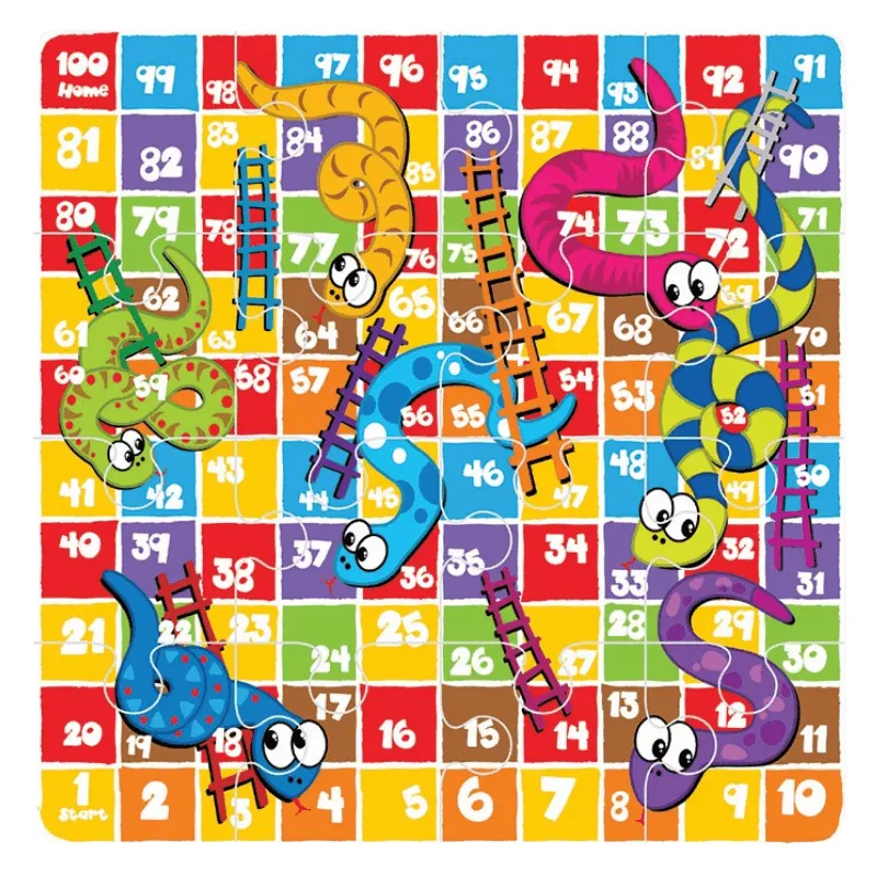 Joc Educativ Ludiro Serpi si Scari din Spuma EVA, 24 Piese Puzzle