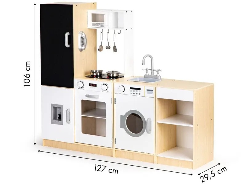 Bucatarie copii XXL Ecotoys, lemn, multicolor KID971480 — imaginea 3