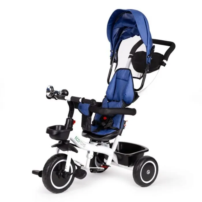 Tricicleta Ecotoys YM-BT-2, scaun rotativ, albastru KID970025 — imaginea 3