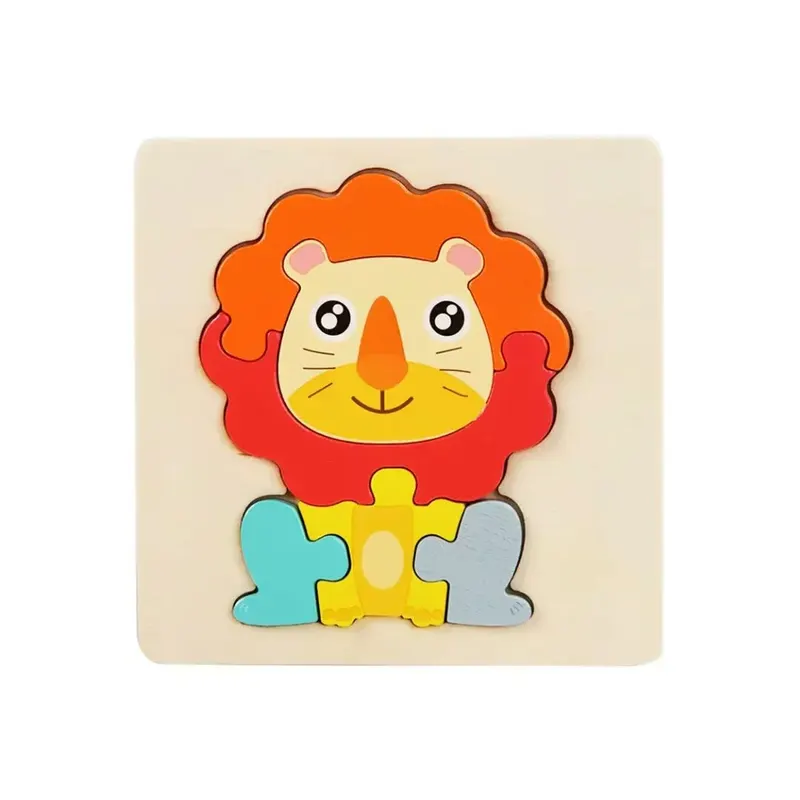 Puzzle Educaționale din lemn – Forme și Animale - Leu