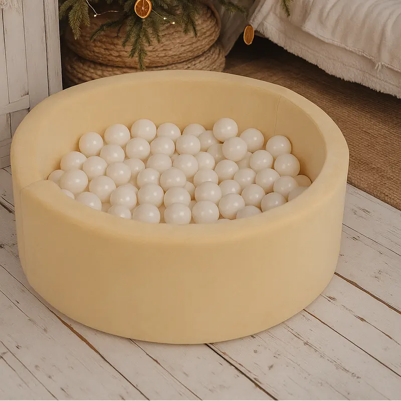 Piscină cu bile, Catifea Crem, 200 de bile, Cream Christmas, Velvet