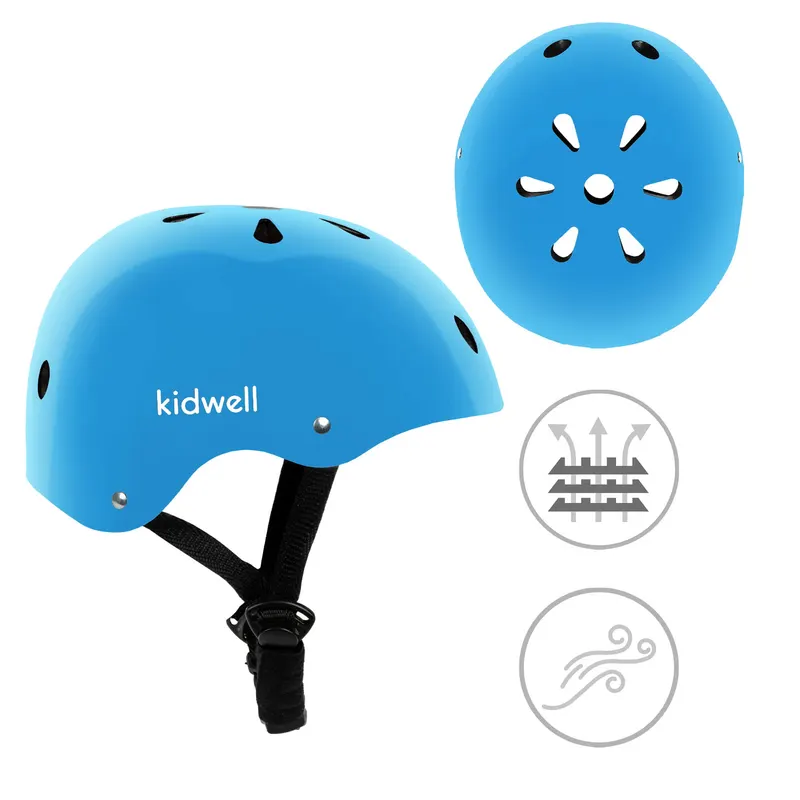 Casca bicicleta copii Kidwell Orix II, curele reglabile, orificii aerisire, albastru KID707889 — imaginea 5