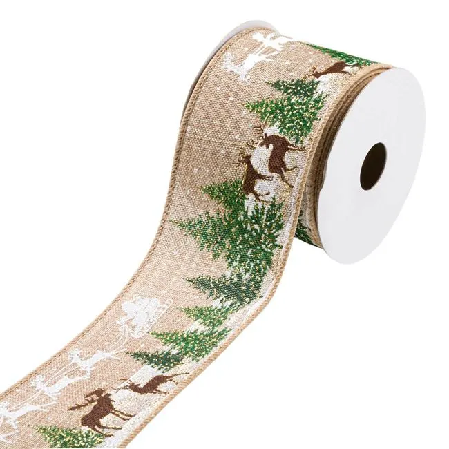Panglica Brad de Craciun pentru decorare,bej,5mx6.3 cm