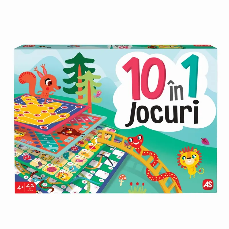 Joc de societate- Kit complet 10 jocuri in 1,+4 ani