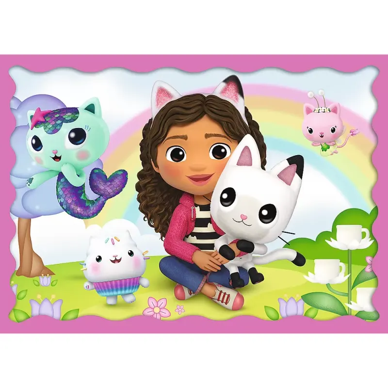 Puzzle Trefl 4 in 1, Gabbys Dollhouse, aventurile lui Gabby KID346206 — imaginea 3