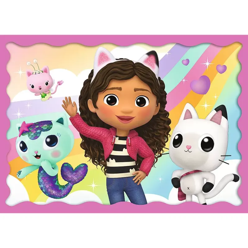 Puzzle Trefl 4 in 1, Gabbys Dollhouse, aventurile lui Gabby KID346206 — imaginea 4