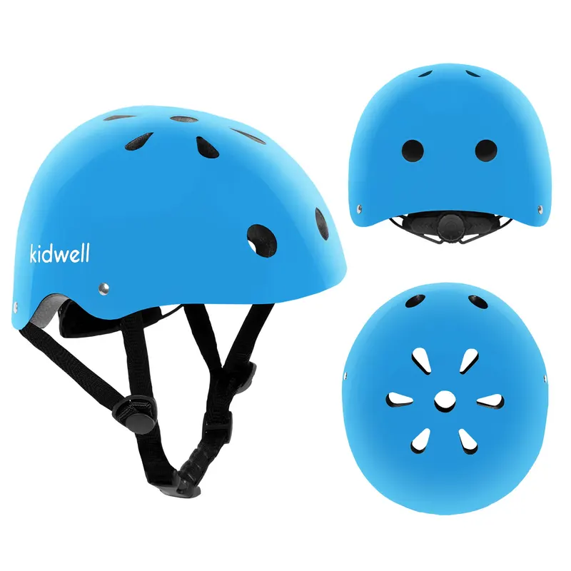 Casca bicicleta copii Kidwell Orix II, curele reglabile, orificii aerisire, albastru KID707896 — imaginea 3