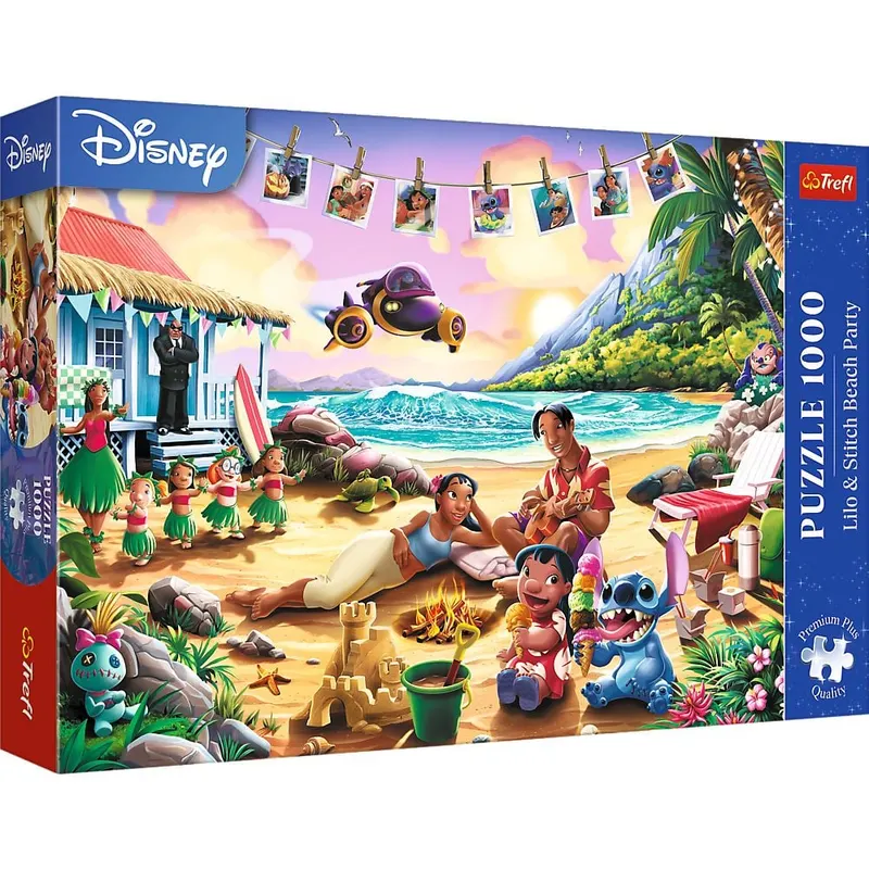 PUZZLE TREFL 1000 PREMIUM PLUS DISNEY LILO SI STITCH PETRECERE PE PLAJA