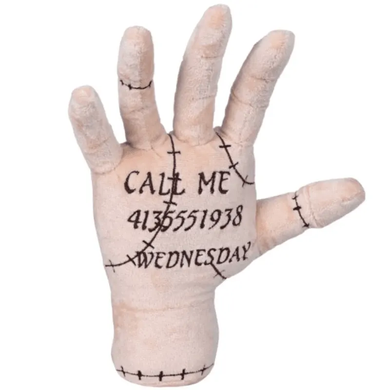 Păpușă de pluș Thing „Call Me” 25 Cm, Varianta Specială Wednesday, Design Exclusiv și Textură Moale, Mâna Iconică din Addams Family, Pluș Original