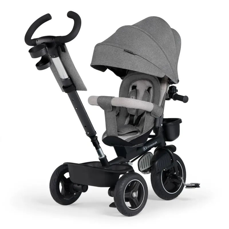 Tricicleta Kinderkraft Spinstep, scaun reversibil, pliabila, gri KID916511 — imaginea 2