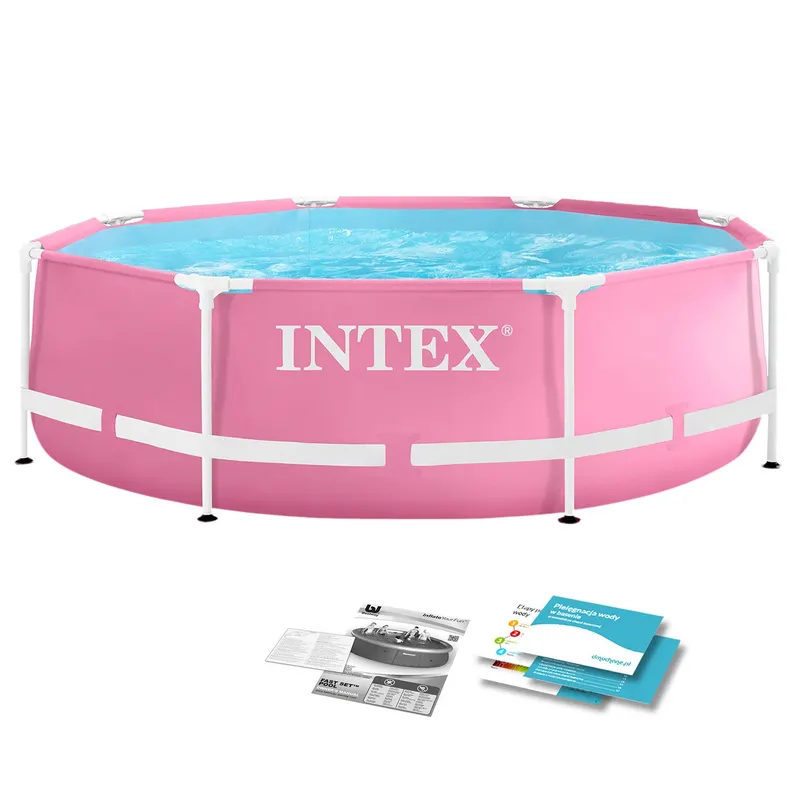 Piscina cu cadru metalic Intex 28290ND, rotunda, 244x76 cm, roz KID423340