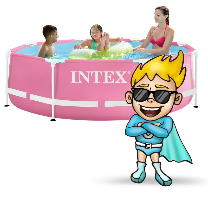 Piscina cu cadru metalic Intex 28290ND, rotunda, 244x76 cm, roz KID423340 — imaginea 2