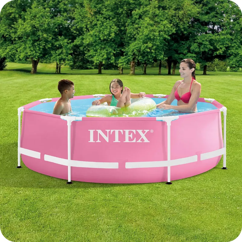 Piscina cu cadru metalic Intex 28290ND, rotunda, 244x76 cm, roz KID423340 — imaginea 4