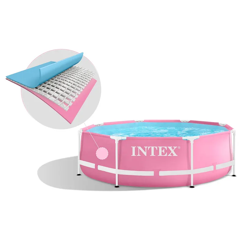 Piscina cu cadru metalic Intex 28290ND, rotunda, 244x76 cm, roz KID423340 — imaginea 5