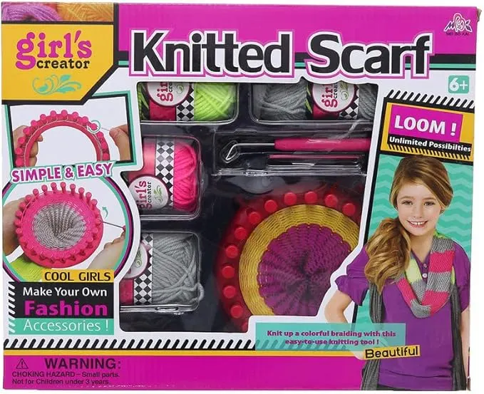 Set de Tricotat esarfa colorata - Joc Creativ pentru Fetite