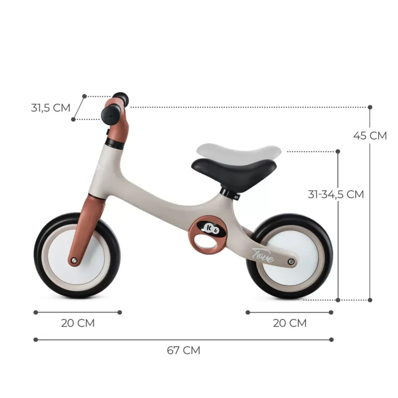 Bicicleta Kinderkraft Tove, echilibru, fara pedale, bej KID922284 — imaginea 5