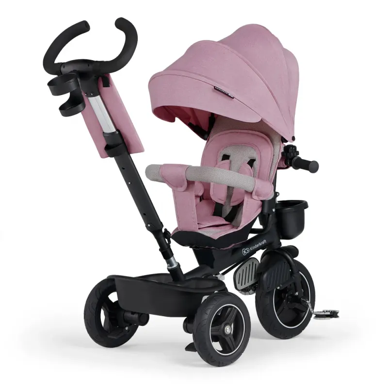 Tricicleta Kinderkraft Spinstep, scaun reversibil, pliabila, roz KID916528 — imaginea 2