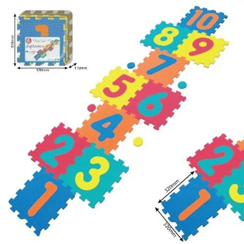 Covor Puzzle din Spuma EVA pentru Copii Ludiro, Set 10 Piese Educationale cu Jocul Sotron