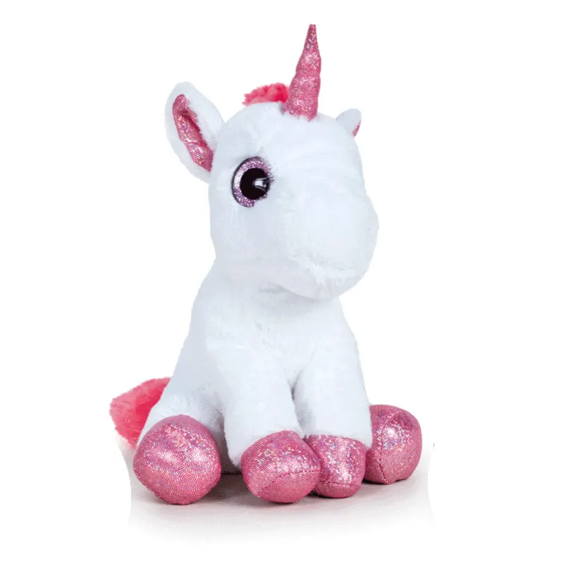 Unicorn de Pluș 20 Cm, Jucărie Moale și Strălucitoare pentru Copii, Prietenul Magic și Cadoul Perfect, Alb
