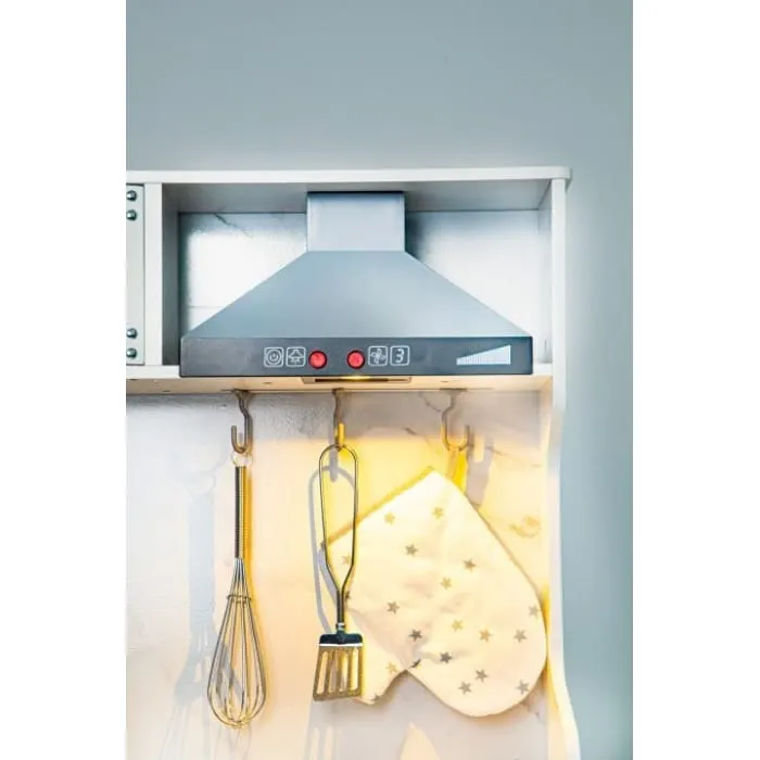 Bucatarie copii Ecotoys, lemn, accesorii, sunete si lumini, alb KID974573 — imaginea 5