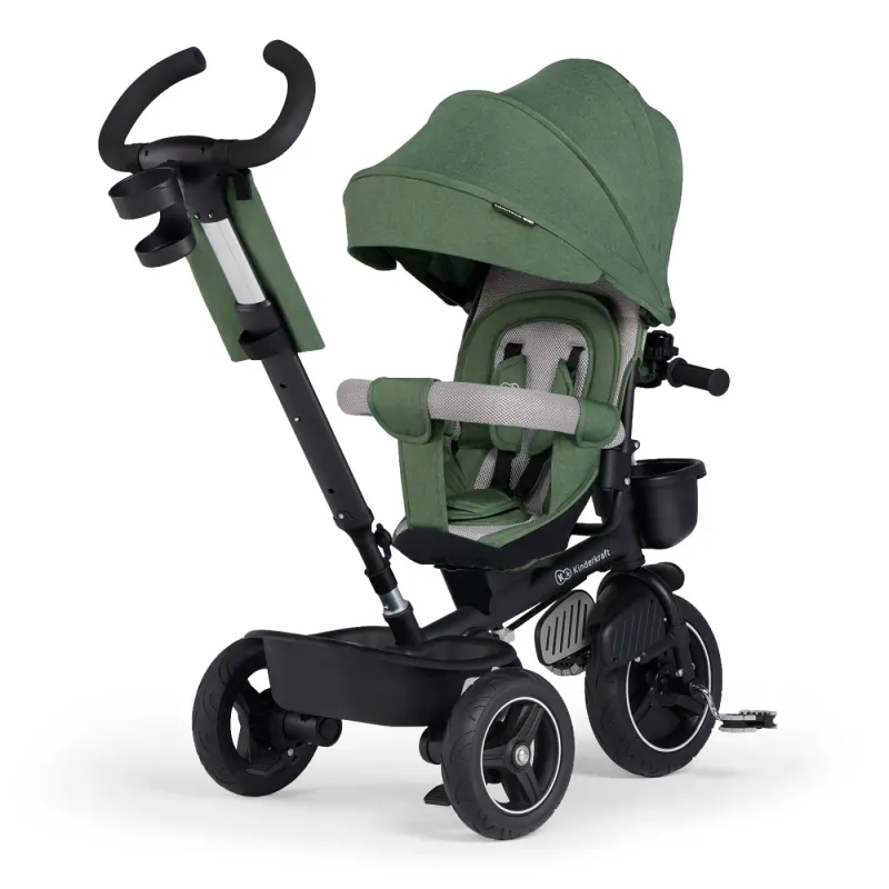 Tricicleta Kinderkraft Spinstep, scaun reversibil, pliabila, verde KID916535 — imaginea 2