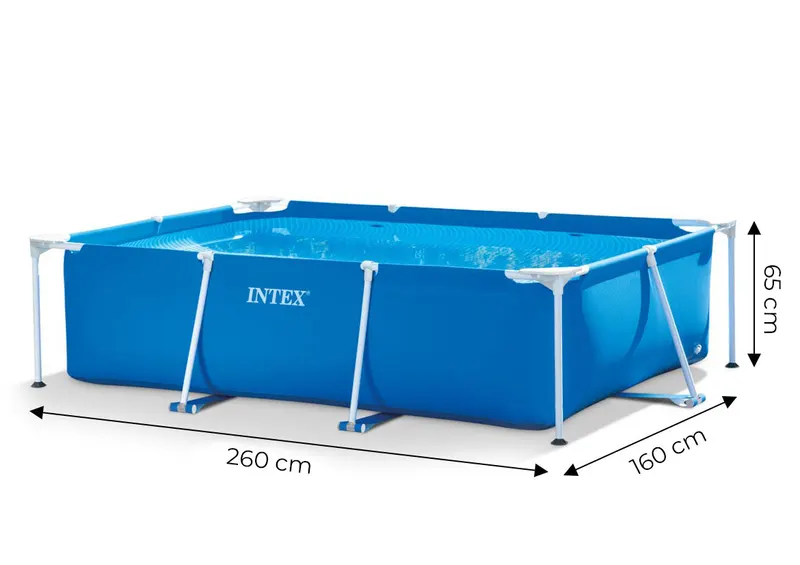 Piscina cu cadru metalic Intex 28271, dreptunghiulara, 260x160x65 cm, albastru KID400266 — imaginea 3