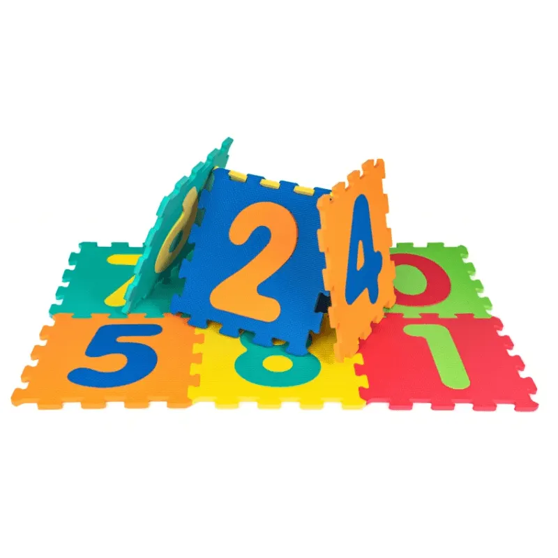 Covor Puzzle copii LUDIRO cu Cifre 0-9 Detasabile, Spuma EVA Sigura, 10 Piese 32x32 cm