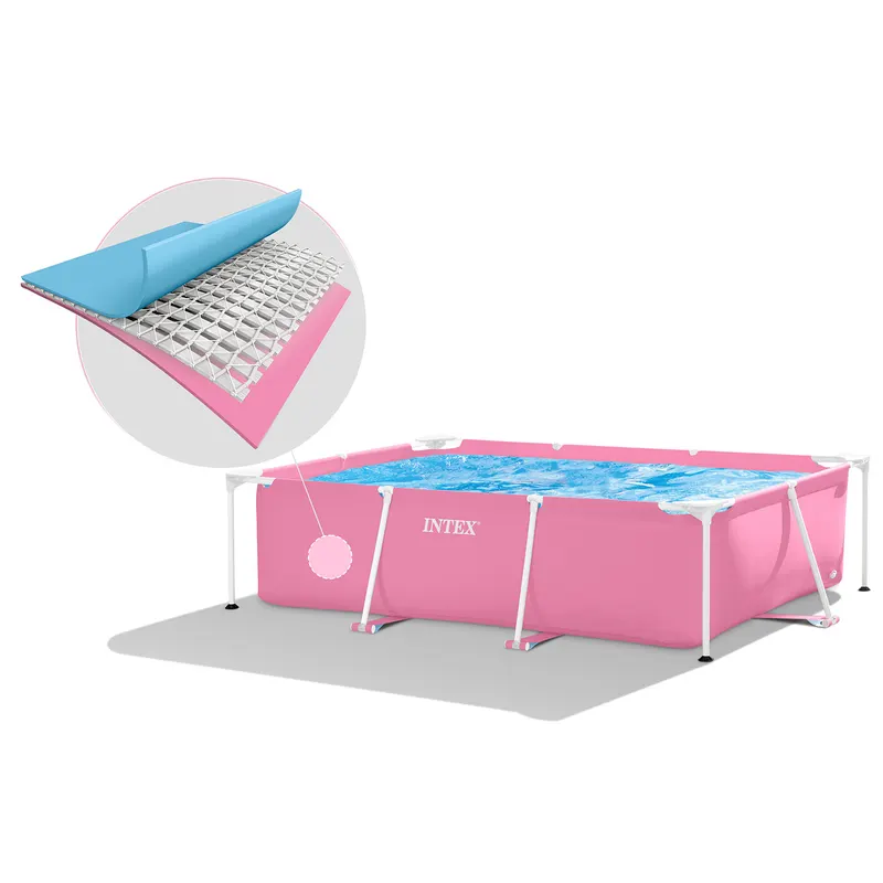 Piscina cu cadru metalic Intex 28266, dreptunghiulara, 220x150x60 cm, roz KID423333 — imaginea 2