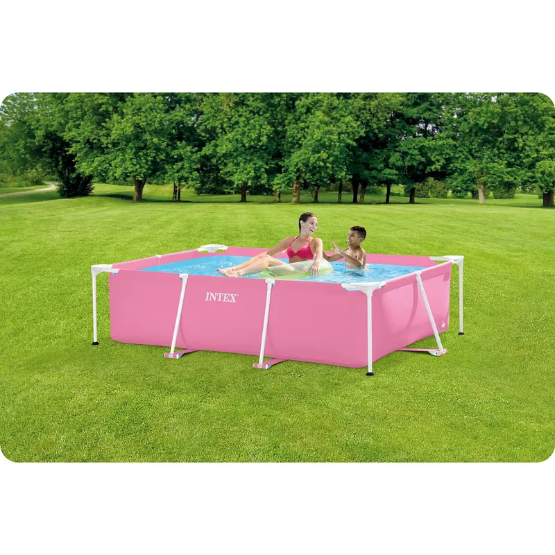 Piscina cu cadru metalic Intex 28266, dreptunghiulara, 220x150x60 cm, roz KID423333 — imaginea 3