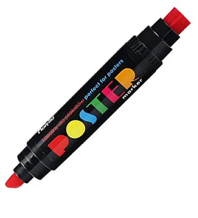 Marker permanent 2 capete,o10mm o17mm,rosu