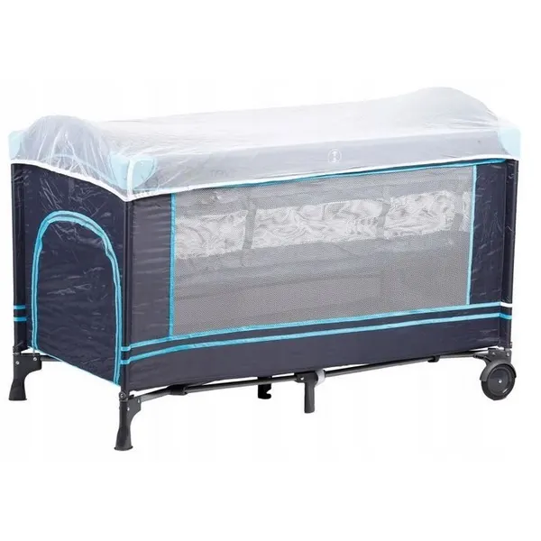 Patut pliabil Ecotoys, 2 nivele, bleumarin KID062950 — imaginea 3