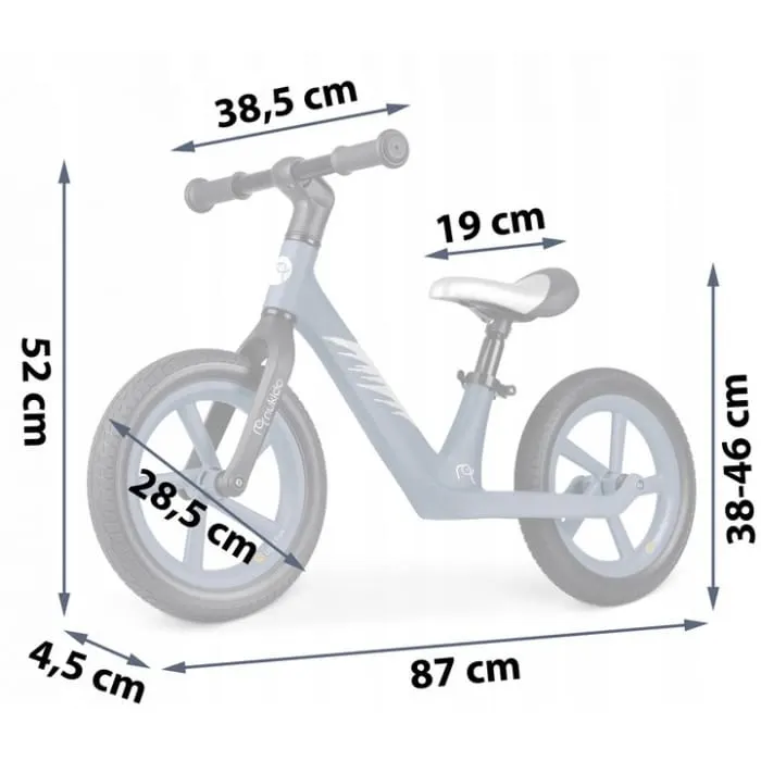 Bicicleta Nukido Light Flee, echilibru, fara pedale, roti EVA, bleumarin KID623081 — imaginea 3