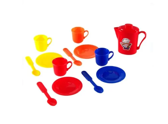 Set de joaca servire desert, 13 piese, Plastic, Multicolor