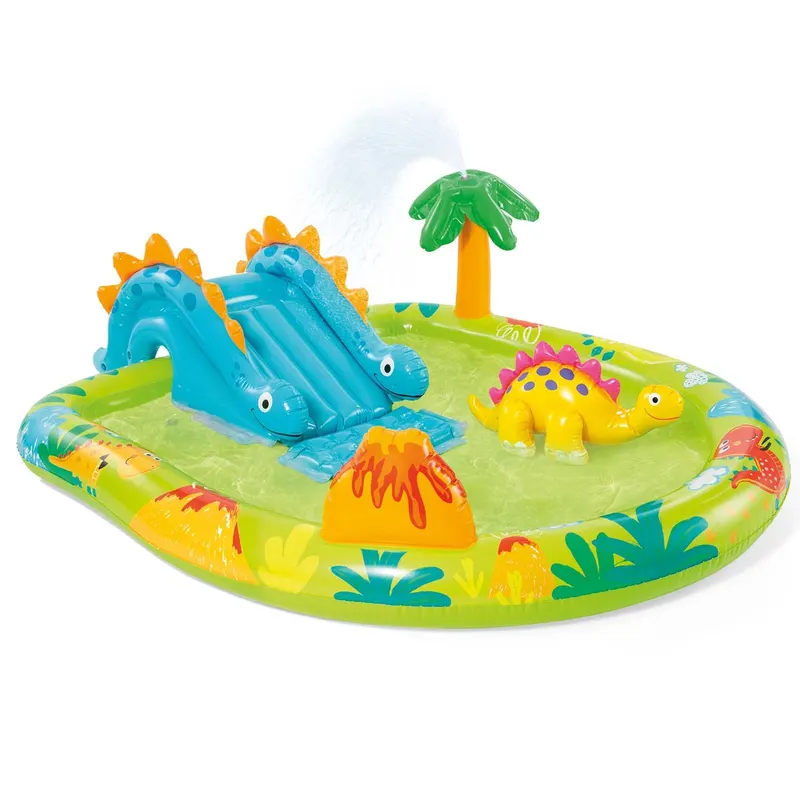 Piscina gonflabila copii Intex 57166 Dino Play Center, tobogan, fantana arteziana KID421810