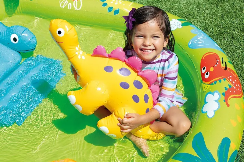 Piscina gonflabila copii Intex 57166 Dino Play Center, tobogan, fantana arteziana KID421810 — imaginea 5
